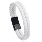 Black Buckle White Leather