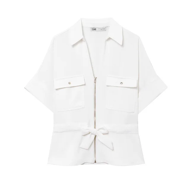 Spring And Summer Travel Hunting Shirt Crepe Wide Leg Pants Top - Shop at LoveMi