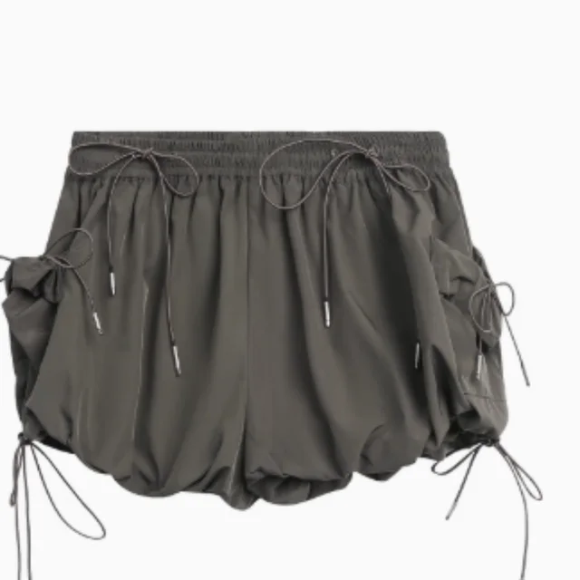 Lace Knot Elastic Design Shorts For Women Army Green - Shop at LoveMi