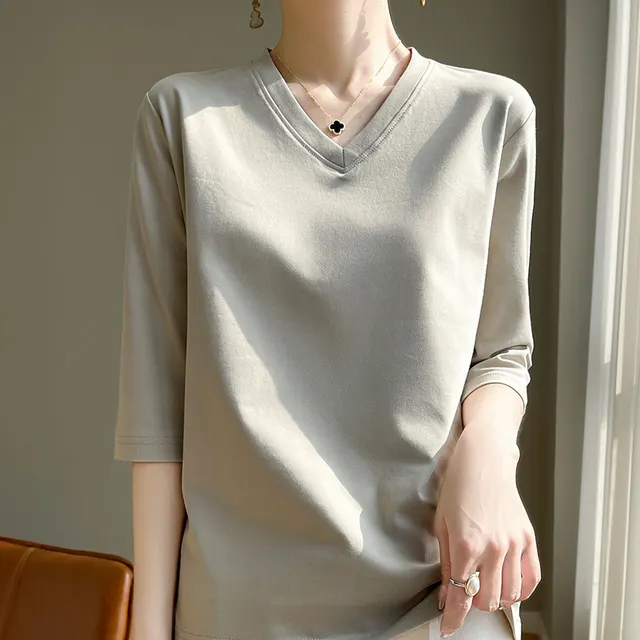 Women's V neck Cotton Top Lime - Shop at LoveMi