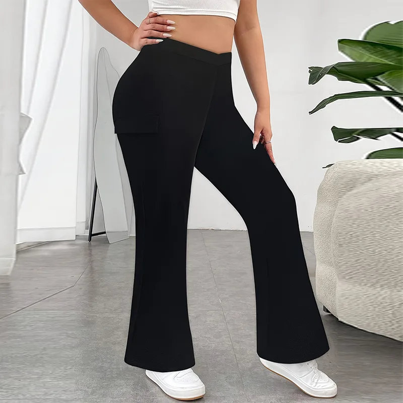 Ins European And American Fashion Slim Fit Plus Size Black Trousers Black - Shop at LoveMi