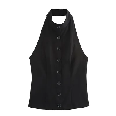 Halter Vest Slit Design Short Skirt Top S - Shop at LoveMi