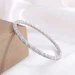 Stainless Steel Bamboo Round Beads Bracelet - Silver Scratch Bamboo Joint