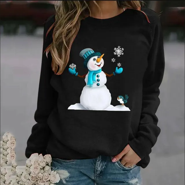 Women's Printed European And American Fashion Sweater Black - Shop at LoveMi