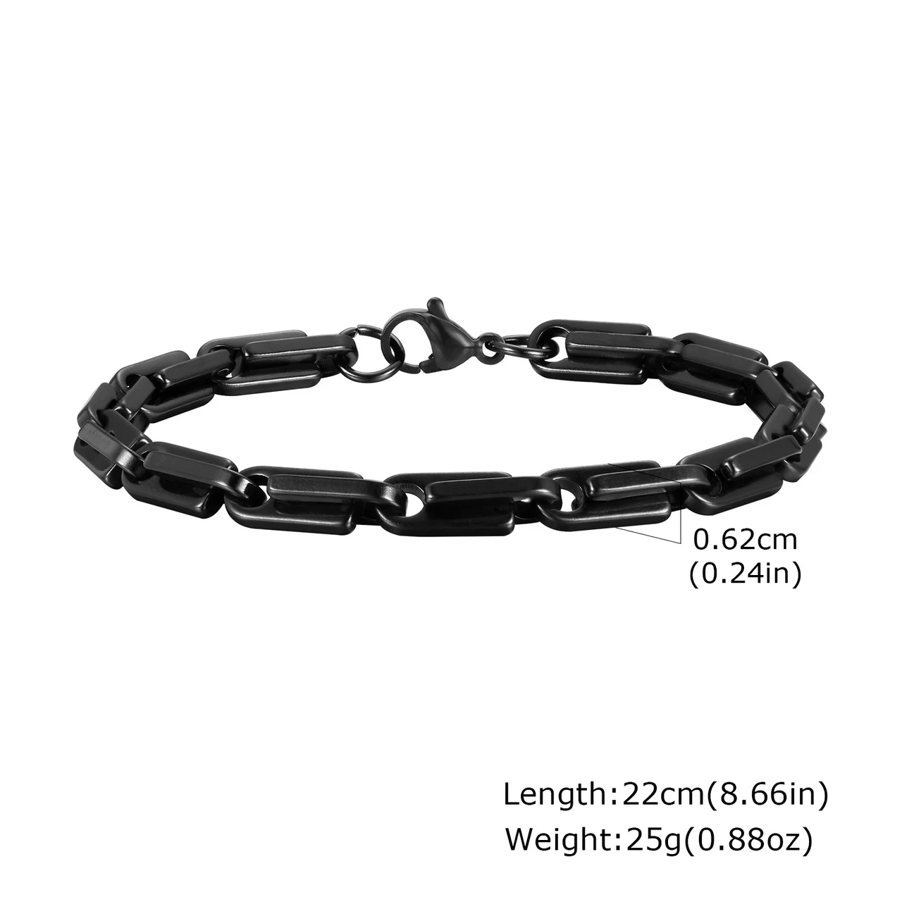 Men's Hip Hop Style Stainless Steel Handmade Chain Bracelet - Black