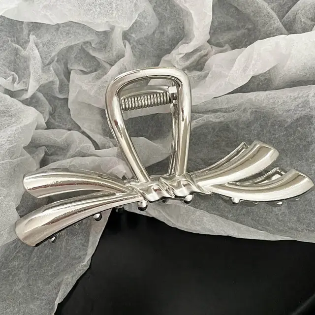 Silver Metal Barrettes Updo Hair Claw Twist - Shop at LoveMi