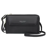 Ladies Long Wallet Double Zipper Large Capacity Diagonal Bag - Black