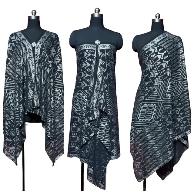 Gorgeous Tinfoil Gold Shawl Multifunctional Scarf Black Silver - Shop at LoveMi