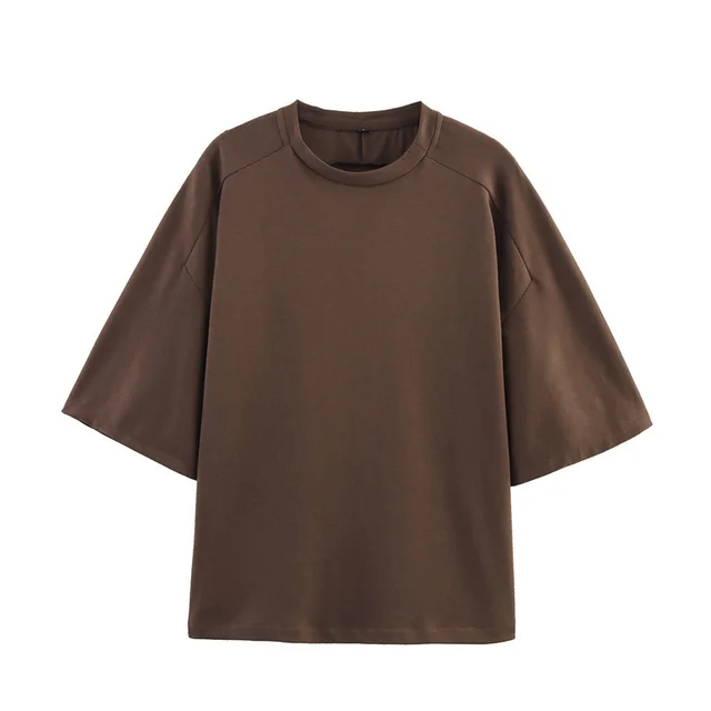 Short Sleeve Double sided Cloth Sweater Pants Brown Top - Shop at LoveMi