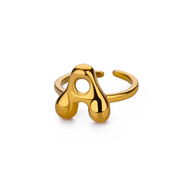 Cute Bubble Letters Ring Gold 18K Gold Plated Ring - Shop at LoveMi