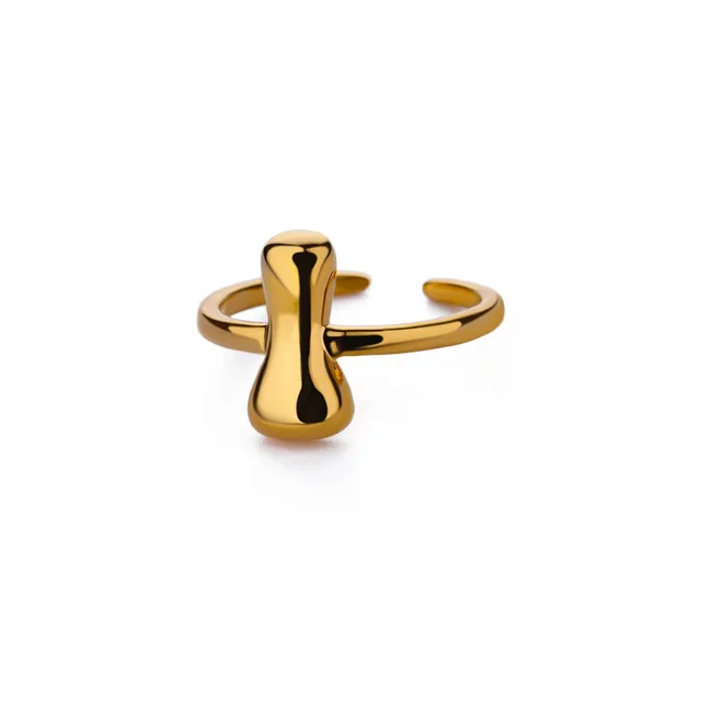 Cute Bubble Letters Ring Gold 18K Gold Plated Ring I - Shop at LoveMi