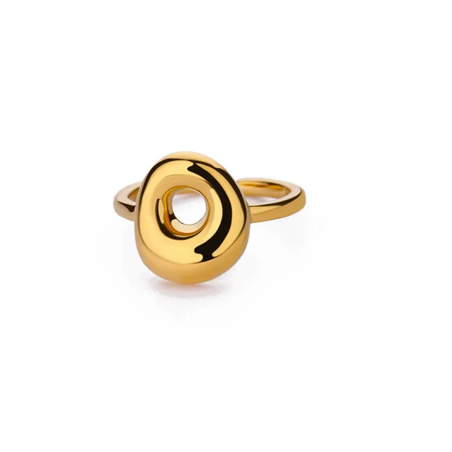 Cute Bubble Letters Ring Gold 18K Gold Plated Ring O - Shop at LoveMi