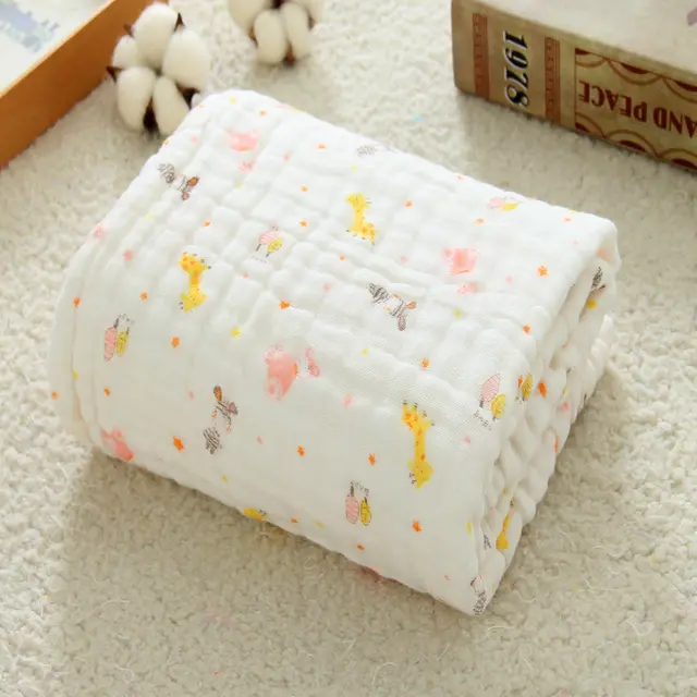 Simple Printing Creative 6 layer Gauze Baby's Bath Towel Giraffe - Shop at LoveMi