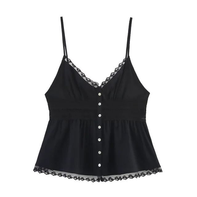 Solid Color Embroidered Lace Top Black - Shop at LoveMi