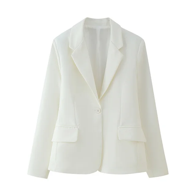 Solid Color Polo Collar Long Sleeve Suit Coat - Shop at LoveMi