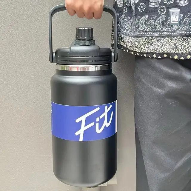 Multifunctional Insulated Barrel Sports Kettle Portable Pot Stainless Steel Black - Shop at LoveMi