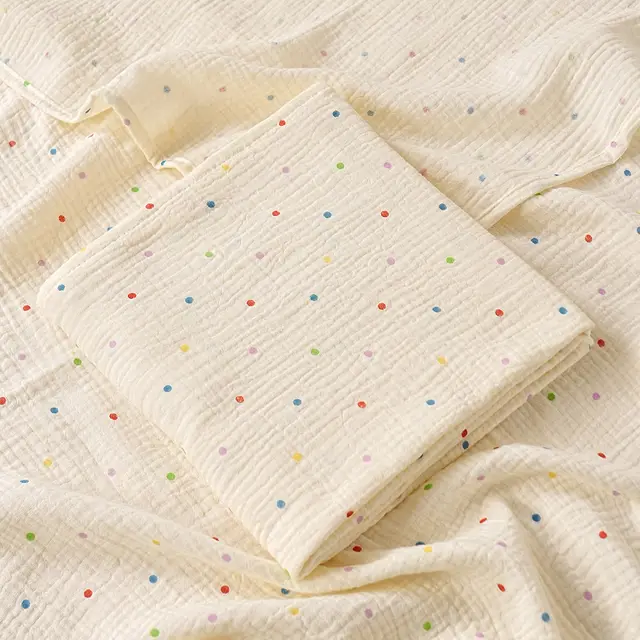 Korean Baby Double layer Gauze Bath Towel Colorful Polka Dot - Shop at LoveMi