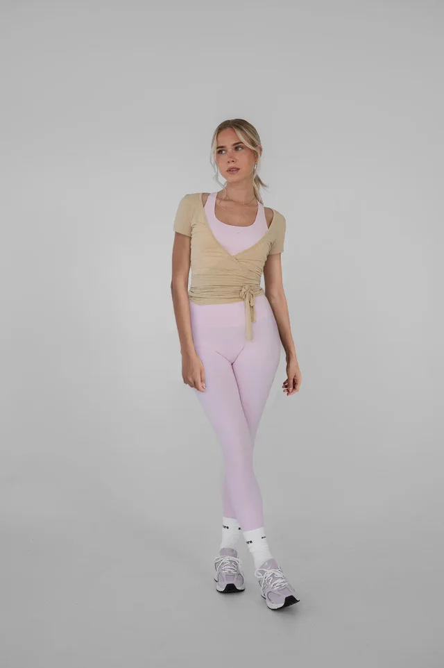 Slim fit Short sleeved Sports Blouse Running Training Tight Beige - Shop at LoveMi