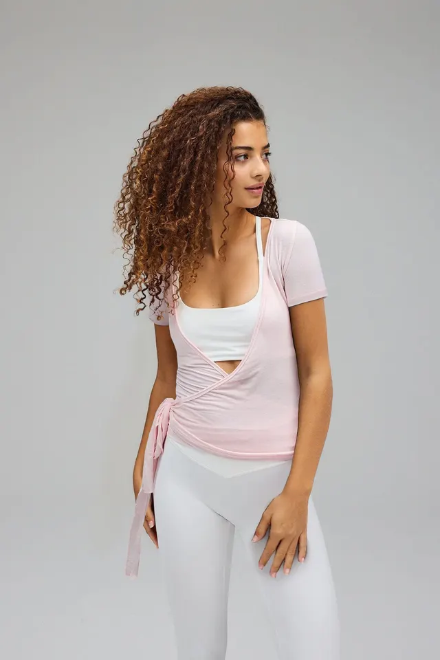 Slim fit Short sleeved Sports Blouse Running Training Tight Pink - Shop at LoveMi