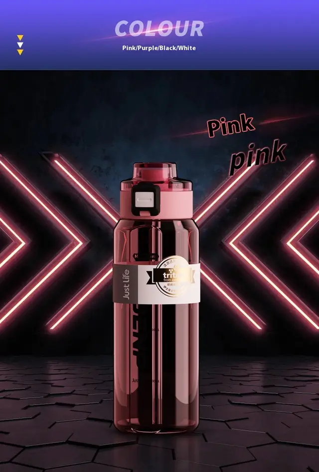 Sports Cup Men's Portable Plastic Straw Pink - Shop at LoveMi