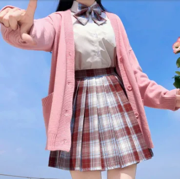 Japanese College Style Long Short Sleeved Pleated Skirt Goldfish Ji Ge Skirt - Shop at LoveMi