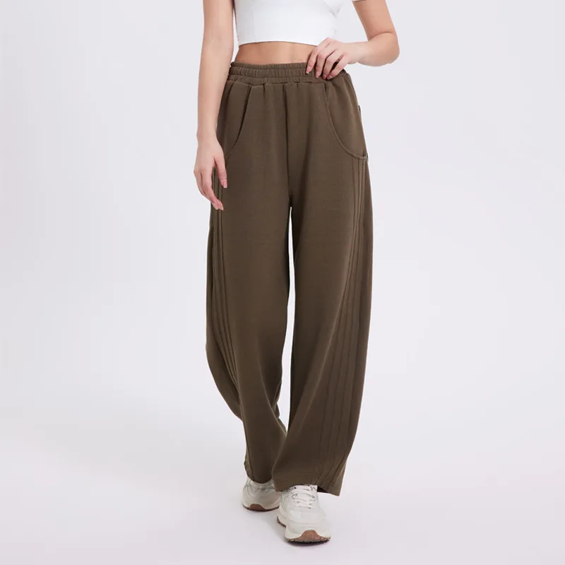 Women's Sports Fashion Casual Straight Pants Palm Green - Shop at LoveMi