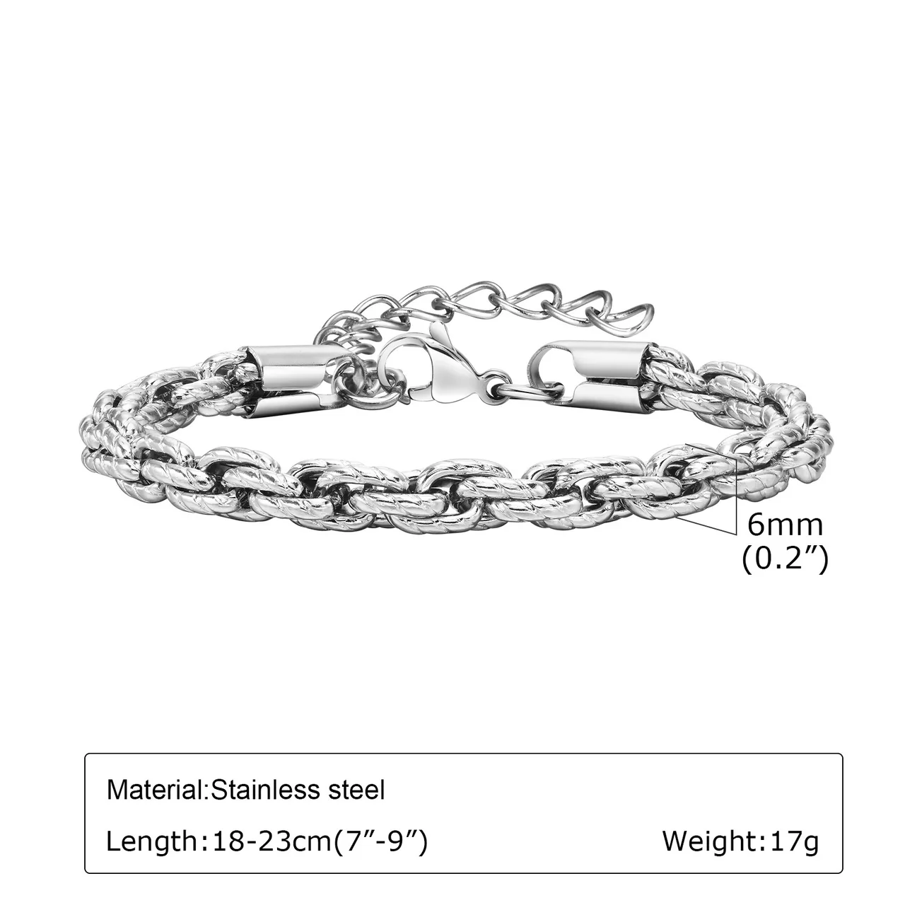 Retro Old Twist Geometric Square Stainless Steel Bracelet - Steel Color Br1767 - View 1