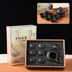 Black 1 Pot 6 Cups Gift Box
