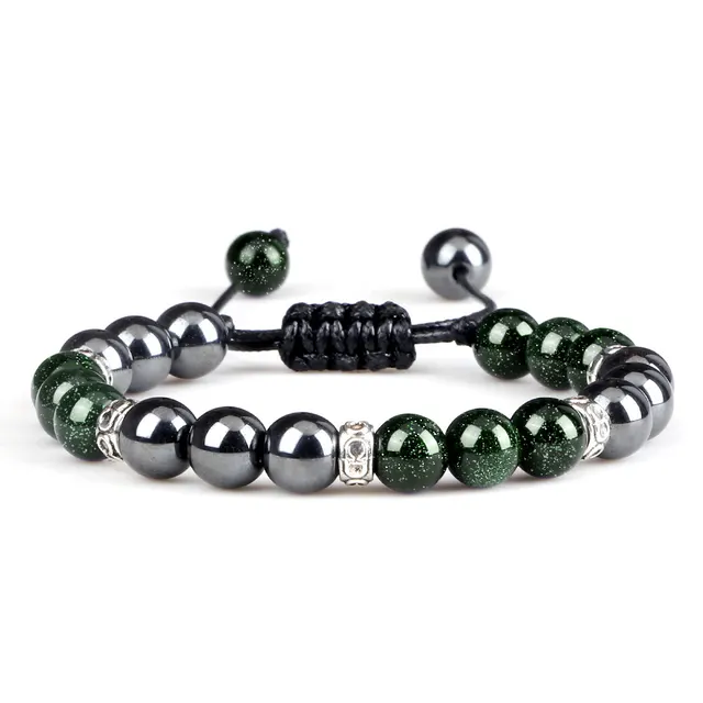 Haematite Yoga Bracelet Couple Woven Hand Strap Greensand - Shop at LoveMi