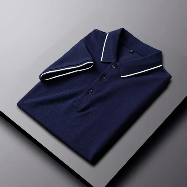 Men's Cotton Short sleeved Casual Top Dark Blue - Shop at LoveMi