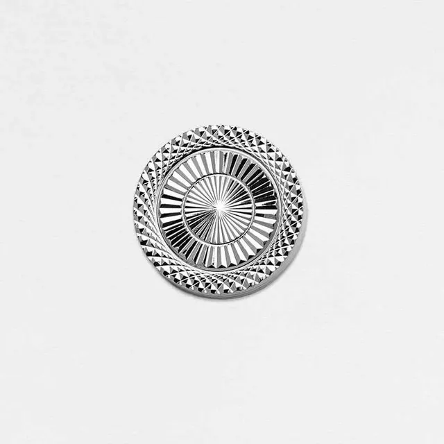 Round Embossed Metal Corsage Collar Buckle Butterfly Clasp Brooch Silver - Shop at LoveMi