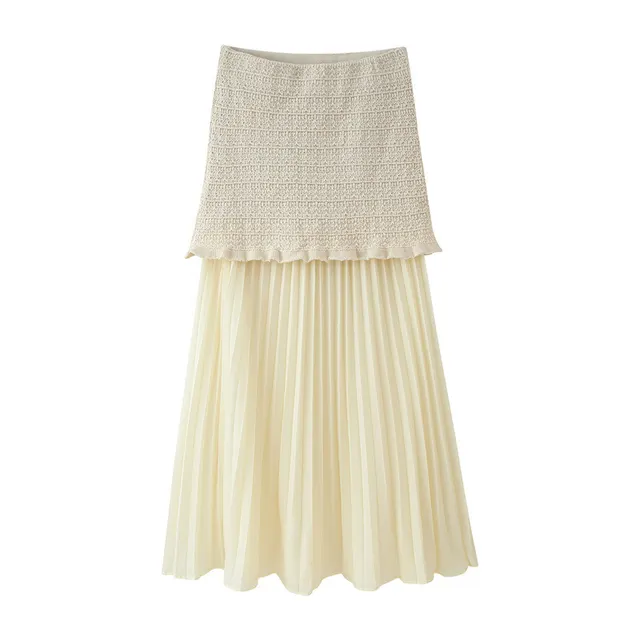 Strapless Straight Collar Stretch Knit Top And Skirt Skirt - Shop at LoveMi
