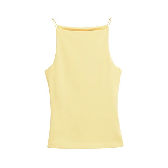 European And American Style Fashion Casual Colorful Spaghetti strap Camisole Top Yellow - Shop at LoveMi