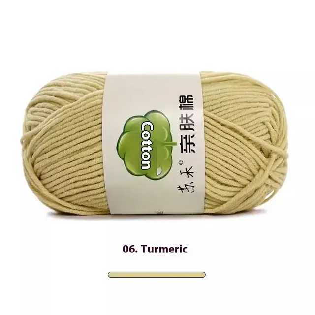 5 strand Skin friendly Cotton Combed Milk Cotton Hand knitting Thread Turmeric - Shop at LoveMi