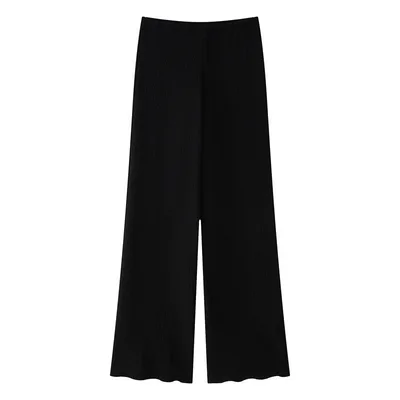 Asymmetric Design Hanging Collar Top And Trousers Suit Black Pants - Shop at LoveMi