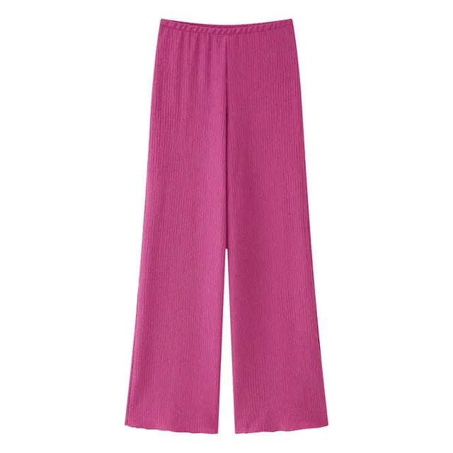 Asymmetric Design Hanging Collar Top And Trousers Suit Pink Pants - Shop at LoveMi