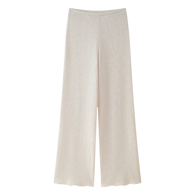 Asymmetric Design Hanging Collar Top And Trousers Suit White Pants - Shop at LoveMi