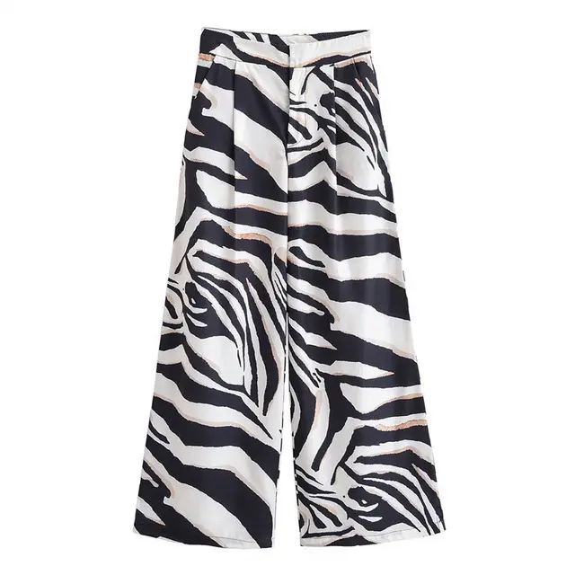 Zebra Pattern Blended Vest Casual Pants Pants - Shop at LoveMi
