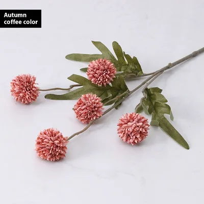 5 Autumn Dandelion Fake Flower Decoration Artificial Flowers Autumn Coffee - Shop at LoveMi