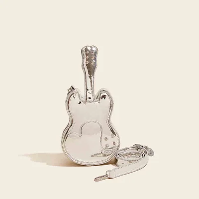 Guitar Creative Arts Crossbody All match Shoulder Bag Silver - Shop at LoveMi