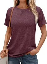 Women's Lightweight Soft Casual Summer Top - Wine Red
