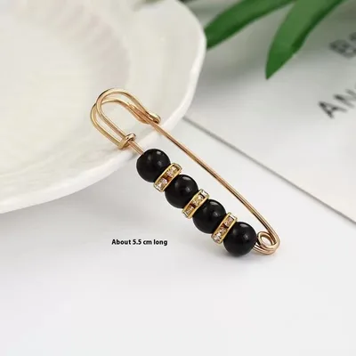 Fixed Waist Women's Pants Brooch Accessory 7 Pin 4 Black Beads 5.5Cm - Shop at LoveMi