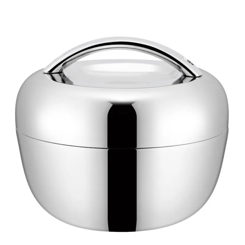 Stainless Steel Lunch Box Portable Double layer Insulated Bento Box Silver Handle - Shop at LoveMi