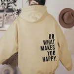 Hooded Sweater Women's Jacket Casual Loose - Khaki Black