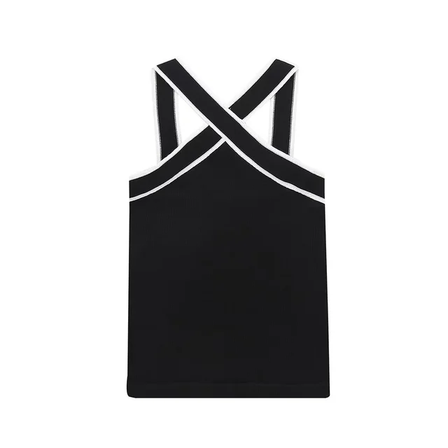 Personality Women's Collar Comfortable Sling Top Black - Shop at LoveMi