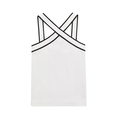 Personality Women's Collar Comfortable Sling Top White - Shop at LoveMi