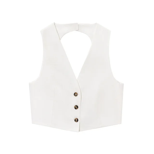 Summer European And American Style Solid Color Open Design Vest Picture Color - Shop at LoveMi