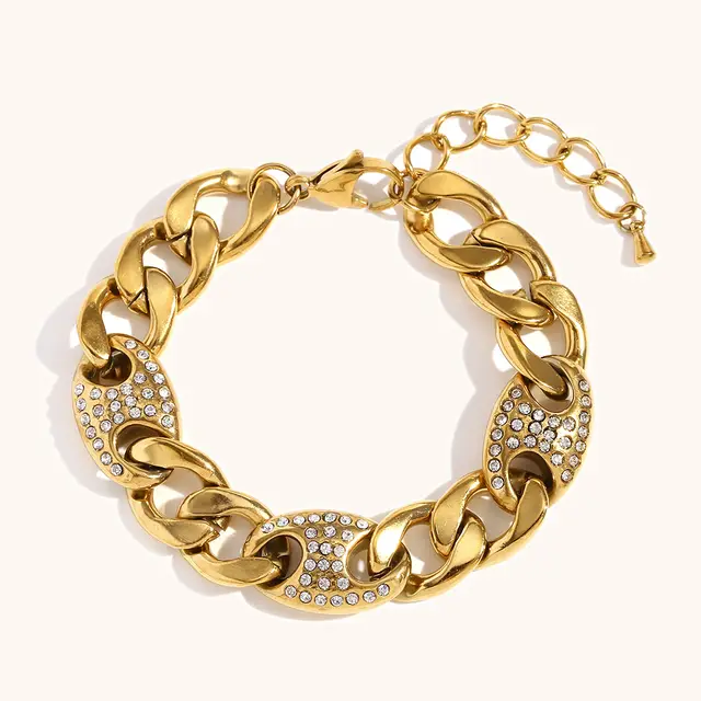 Special interest Design Personalized Bracelet Stainless Steel 18K Gold Plating Gold - Shop at LoveMi