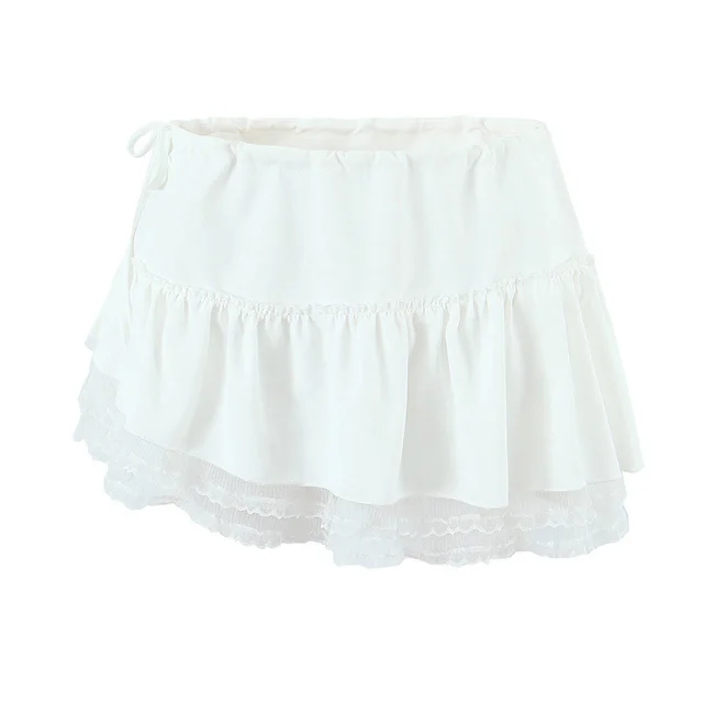 European And American Style French Elegant Style Fashion Casual V neck Backless Lace Up Halterneck Vest Short Skirt Skirt - Shop at LoveMi
