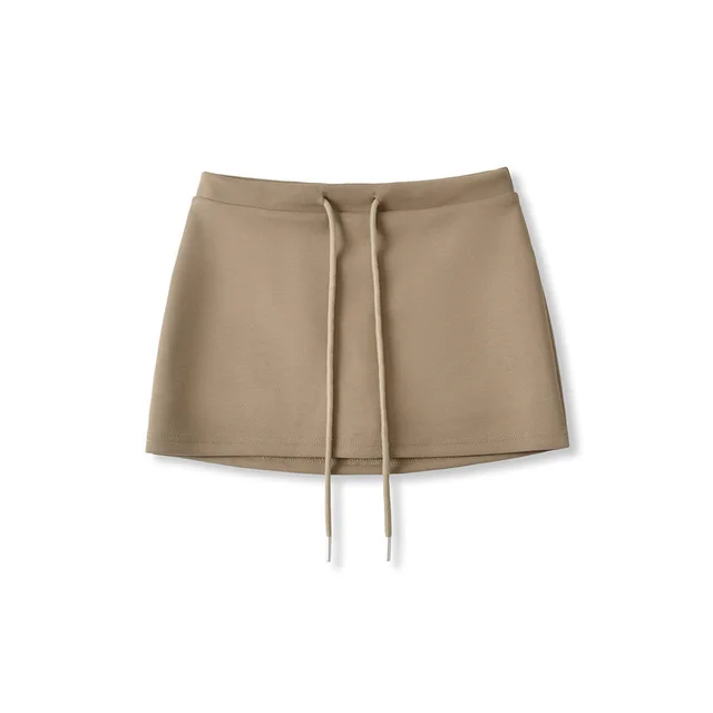Sweet Style Sexy Low Waist Drawstring Skirt Hip Skirt For Women Khaki - Shop at LoveMi